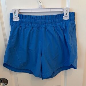 Lululemon Track That Mid-Rise Lined Short 5" 8 blue nile